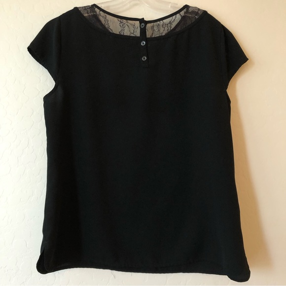 LOFT Black Lace Peter Pan Collar Blouse Size Large - Picture 4 of 11